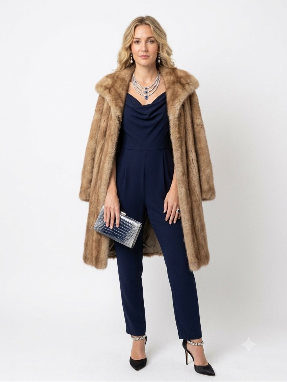 Vintage demi-buff Mink Fur Coat. 20ptp